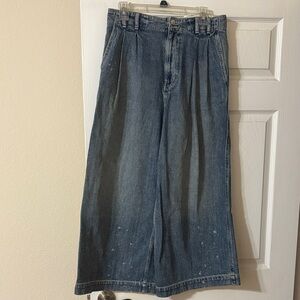 Free People Blue Wide-Leg Jeans